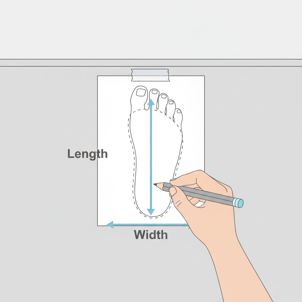 Foot tracing measurement diagram
