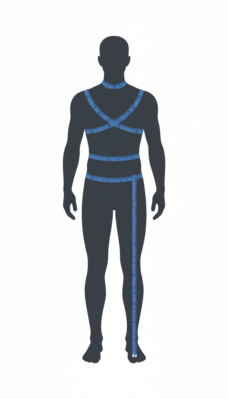 Men's body measurement diagram
